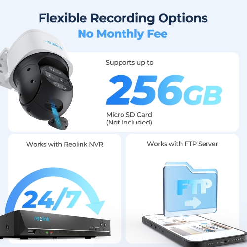 Reolink TrackMix 8MP PoE Dual-Lens PTZ Camera | Dual Tracking, Wide-Angle & Telephoto Lenses, Dual View, Power over Ethernet