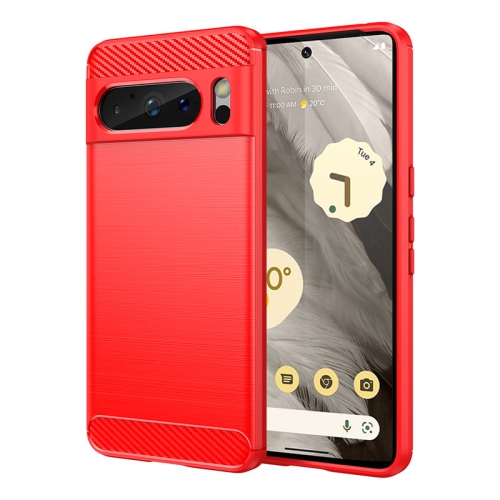 PANDACO Red Brushed Metal Case for Google Pixel 8 Pro