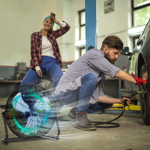 Costway 20 Inches High Velocity Floor Fan, Portable Pivoting Fan with 3 Powerful Speeds