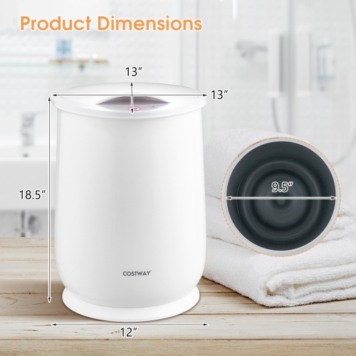 Costway 21L Large Capacity Towel Warmer with Flip-top Lid, Auto Shut off Fragrance Holder