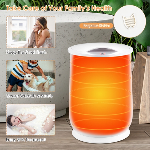 Costway 21L Large Capacity Towel Warmer with Flip-top Lid, Auto Shut off Fragrance Holder