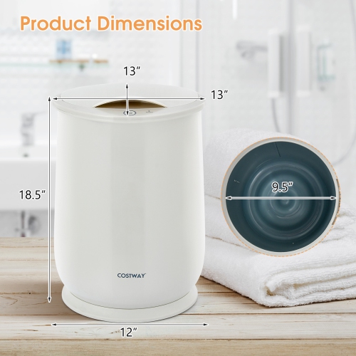 Costway 21L Bathroom Towel Warmer Bucket Spa Towel Heater Auto Shut Off Grey