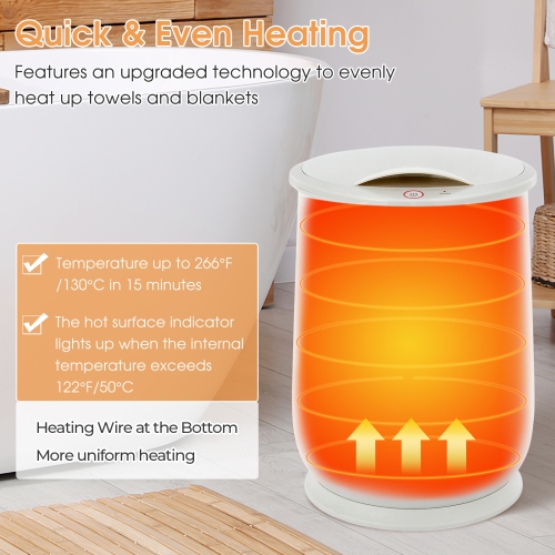 Costway 21L Bathroom Towel Warmer Bucket Spa Towel Heater Auto Shut Off Grey