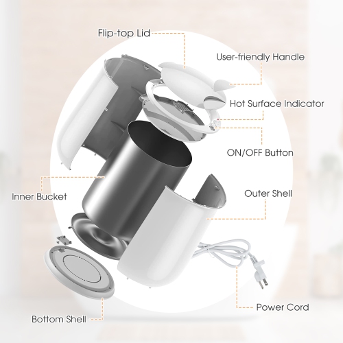 Costway 21L Bathroom Towel Warmer Bucket Spa Towel Heater Auto Shut Off Grey