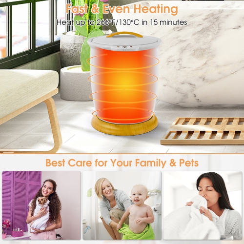 Costway Bathroom Towel Warmer Bucket with Fragrance Holder & Auto Shut Off Grey