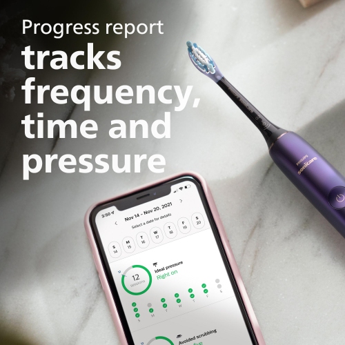 Philips Sonicare Diamondclean 9000 Special Edition Rechargeable Toothbrush, Black/purple Hx9911/91