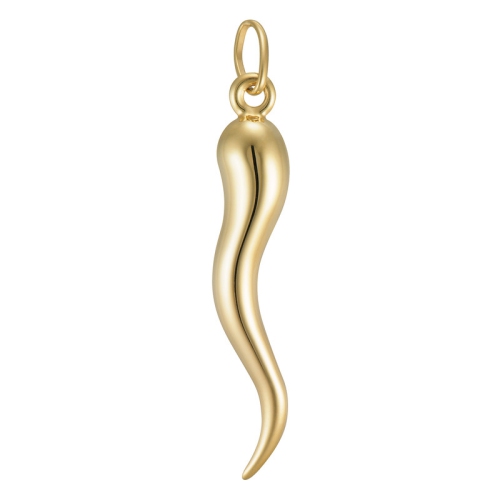 10kt Large Good Luck Horn Pendant