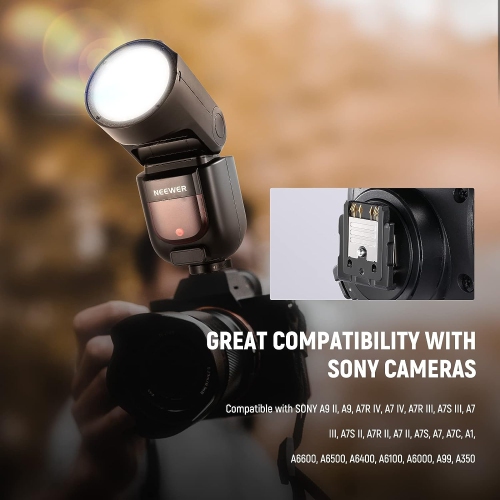 Boîte ouverte - Flash Speedlite Z1-S TTL à tête ronde de NEEWER pour appareils photo de Sony