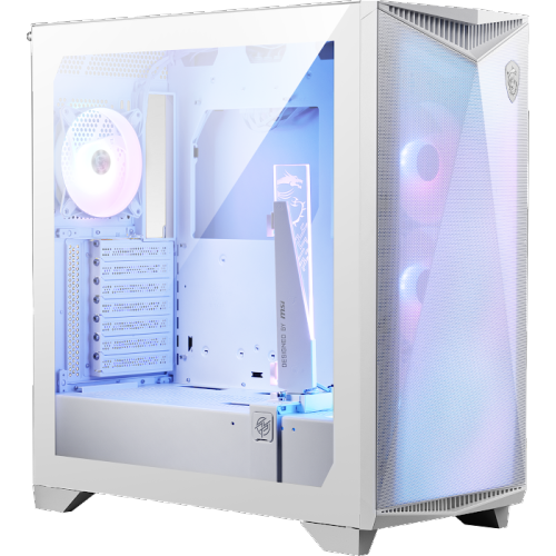 MSI MPG GUNGNIR 300R AIRFLOW WHITE - Mid-Tower Computer Case: Tempered Glass Side Panel, 120MM ARGB Fans, Liquid Cooling Support up to 360mm Radiator