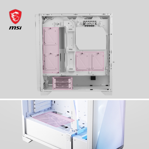 MSI MPG GUNGNIR 300R AIRFLOW WHITE - Mid-Tower Computer Case: Tempered Glass Side Panel, 120MM ARGB Fans, Liquid Cooling Support up to 360mm Radiator