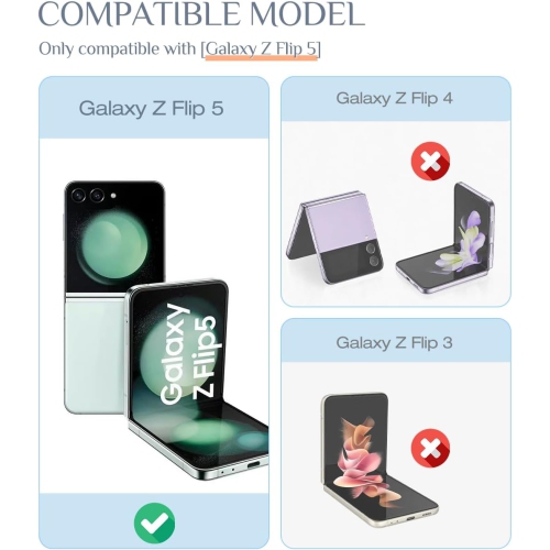 XCRS – Étui de protection mince Armor à deux couches, anneau magnétique intégré avec béquille pour Galaxy Z Flip 5 de Samsung