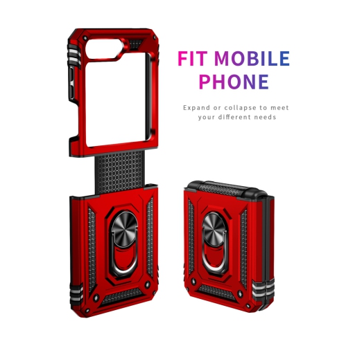 XCRS – Étui de protection mince Armor à deux couches, anneau magnétique intégré avec béquille pour Galaxy Z Flip 5 de Samsung