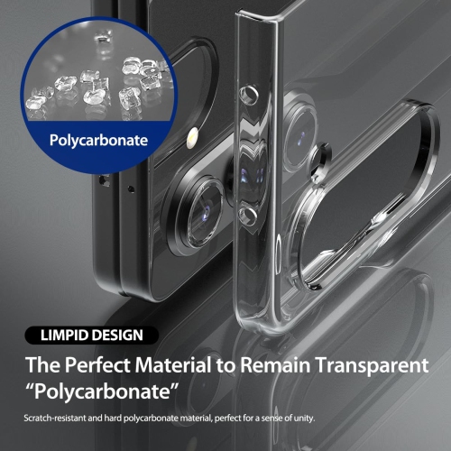 XCRS Slim Crystal Clear Transparent Acrylic Cover with Complete Protection, Bumper hardshell case for Samsung Galaxy Z Fold 5