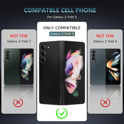 XCRS Slim Crystal Clear Transparent Acrylic Cover with Complete Protection, Bumper hardshell case for Samsung Galaxy Z Fold 5