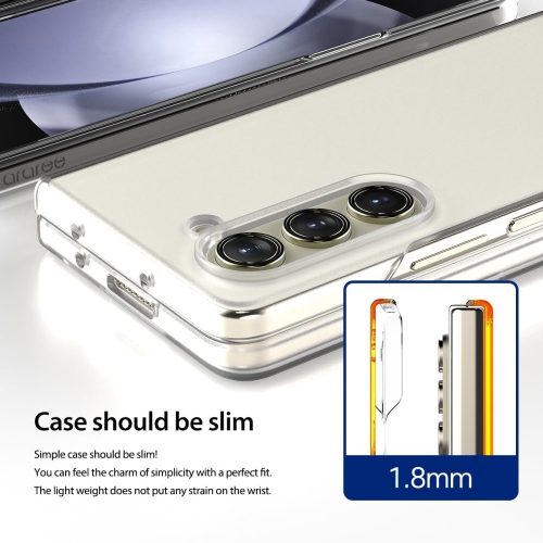 XCRS Slim Crystal Clear Transparent Acrylic Cover with Complete Protection, Bumper hardshell case for Samsung Galaxy Z Fold 5