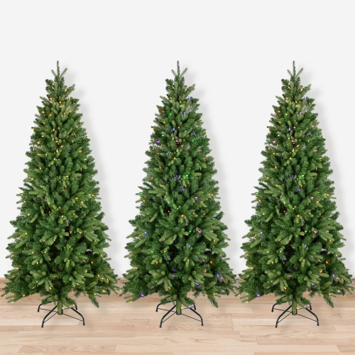 NORTHLIGHT  Pre-Lit Slim Washington Frasier Fir Christmas Tree - 6.5' - Dual Color Led Lights The slim tree does not take up a bunch of room and I love clear lights