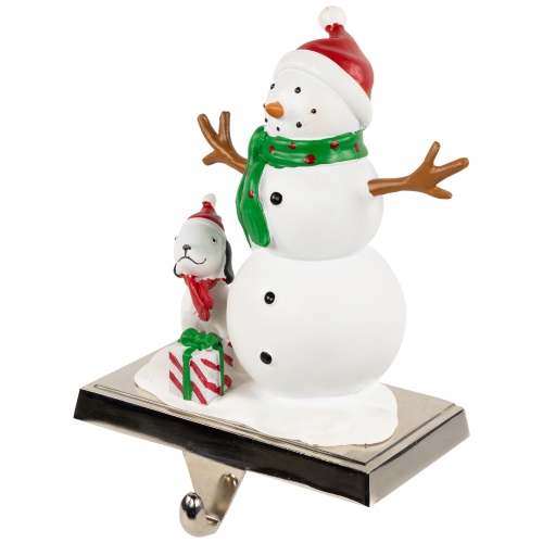 6" Snowman and Puppy Christmas Stocking Holder