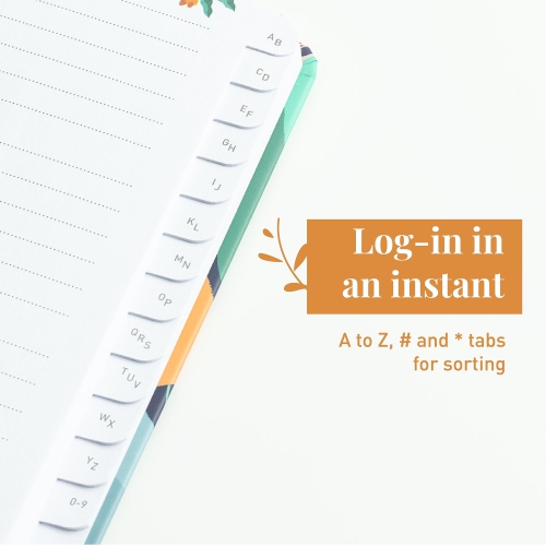 Rileys & Co. Password Book with Alphabetical Tabs, Password Keeper, Password Books for Seniors, Password Notebook for Internet Login, Website,