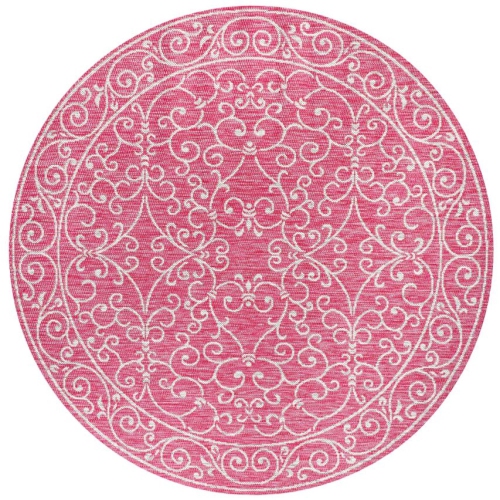JONATHAN Y  Charleston Vintage Filigree Textured Weave Indoor/outdoor Round Rug