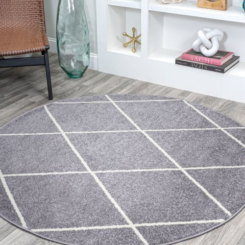 Cole Minimalist Diamond Trellis Area Rug