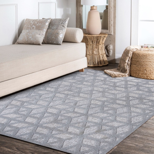 Talaia Neutral Geometric Indoor/Outdoor Area Rug