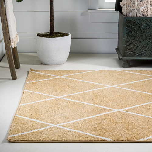 Cole Minimalist Diamond Trellis Area Rug