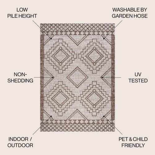 Marokko Diamond Tribal Medallion Indoor/Outdoor Area Rug