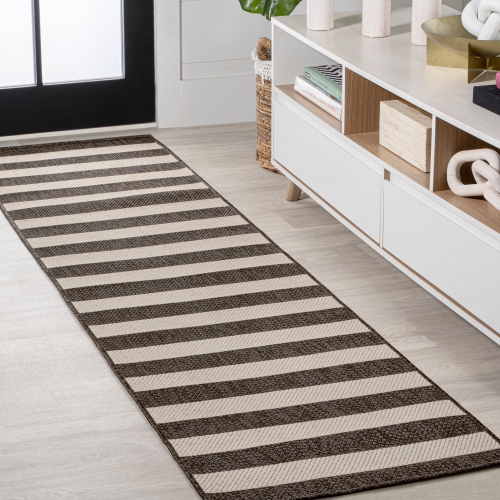 Negril Two Tone Wide Stripe Indoor/Outdoor Area Rug