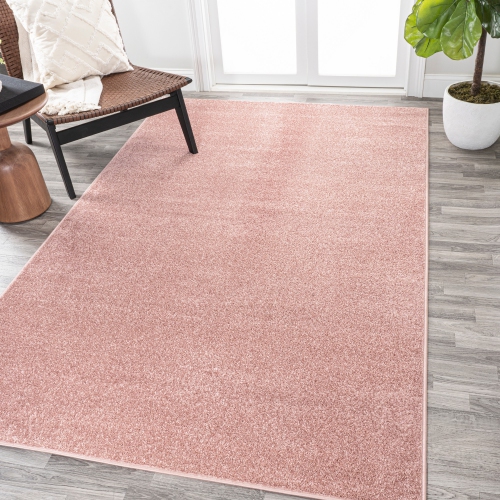 Haze Solid Low Pile Area Rug Pink