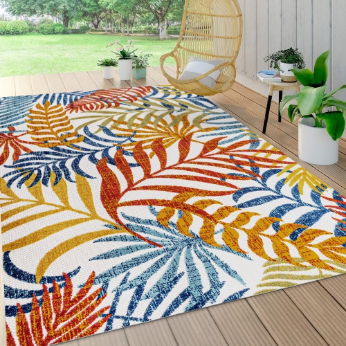 Tropics Palm Leaves Indoor/Outdoor Area Rug