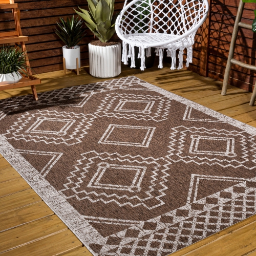 Marokko Diamond Tribal Medallion Indoor/Outdoor Area Rug