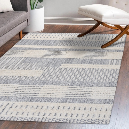 Kerstin Geometric High-Low Area Rug
