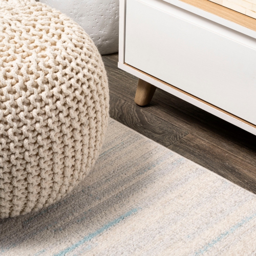 Tapis d'appoint linéaire moderne à demi-rayures