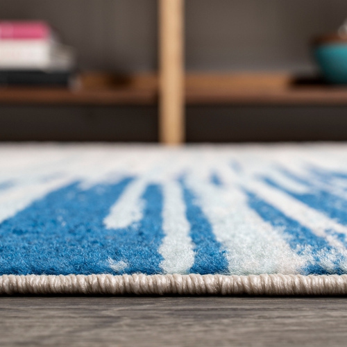 Tapis d'appoint linéaire moderne à demi-rayures