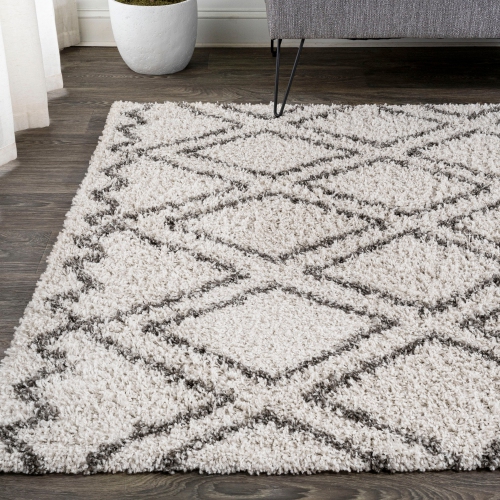 Soller Diamond Trellis Shag Area Rug
