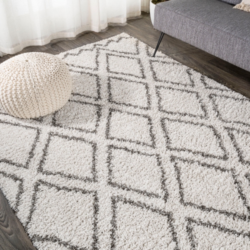 Soller Diamond Trellis Shag Area Rug