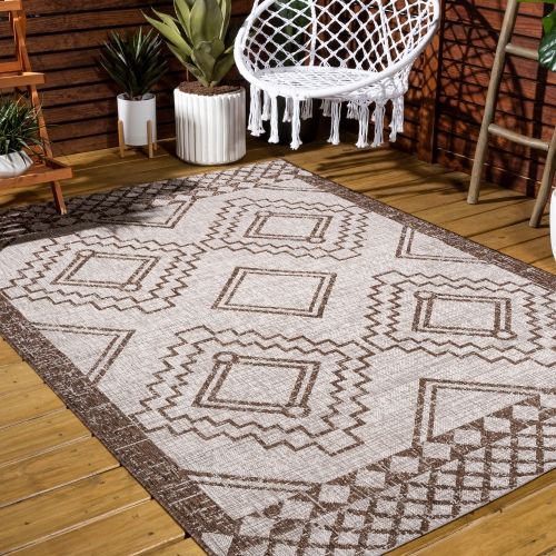 Marokko Diamond Tribal Medallion Indoor/Outdoor Area Rug