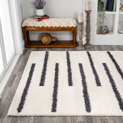 Tapis à poils longs à rayures berbères Alaro