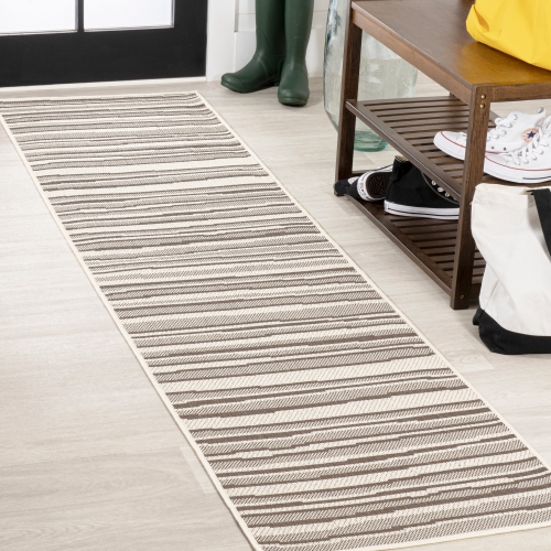 Castara Wavy Stripe Modern Indoor/Outdoor Area Rug