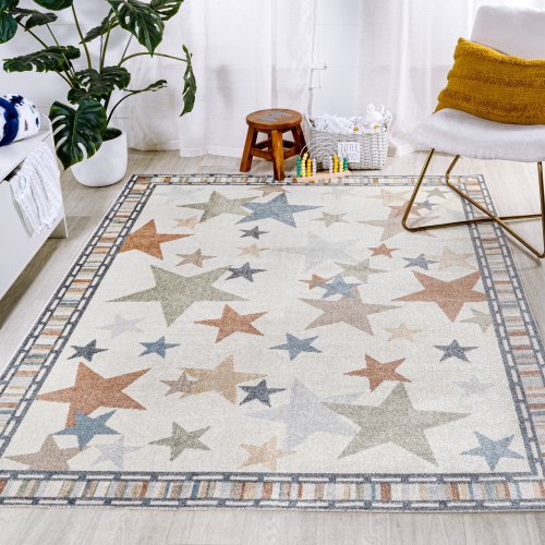 Star Gazer Geometric Machine Washable Area Rug