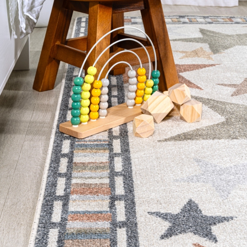 Star Gazer Geometric Machine Washable Area Rug