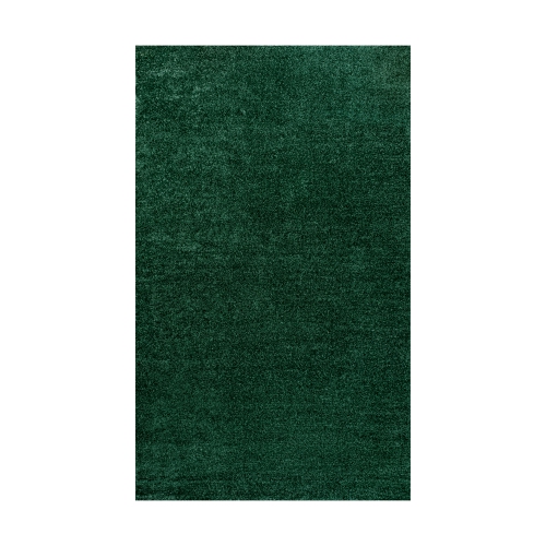 Haze Solid Low Pile Area Rug Emerald