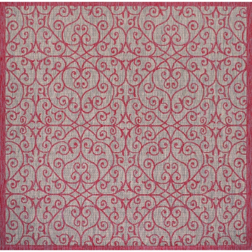 JONATHAN Y  Madrid Vintage Filigree Textured Weave Indoor/outdoor Square Rug