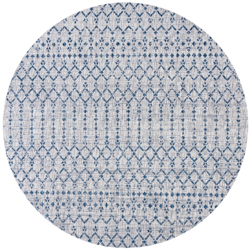 JONATHAN Y  Ourika Moroccan Geometric Textured Weave Indoor/outdoor Round Rug