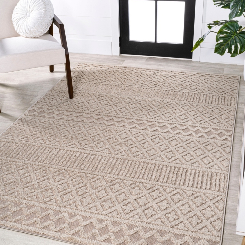 Ormond High-Low Modern Trellis Geometric Area Rug