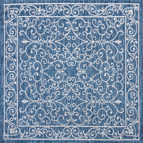 JONATHAN Y  Charleston Vintage Filigree Textured Weave Indoor/outdoor Square Rug