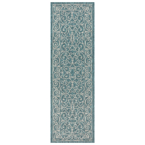 JONATHAN Y  Charleston Vintage Filigree Textured Weave Indoor/outdoor Runner Rug