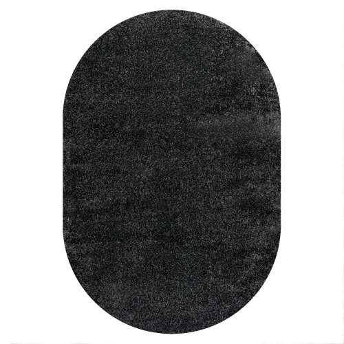 JONATHAN Y  Haze Solid Low Pile Area Rug In Black