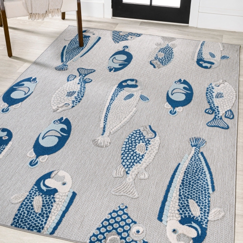 Algarve Modern Fish High-Low Indoor/Outdoor Area Rug