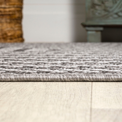 Chevron Modern Concentric Squares Indoor/Outdoor Area Rug